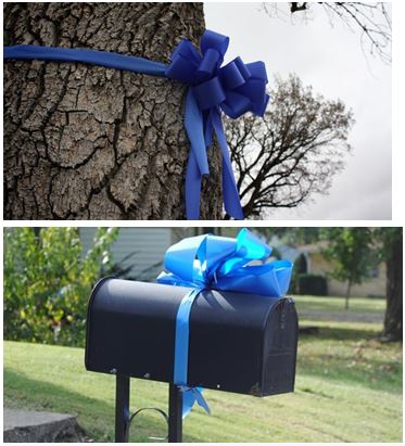 April Ribbons Tie Blue Ribbons for April Child Abuse Prevention Month