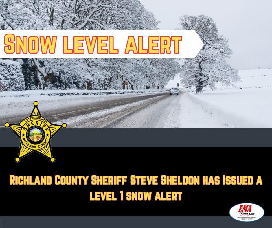 Level One snow emergencies declared in Richland, Ashland and Crawford ...