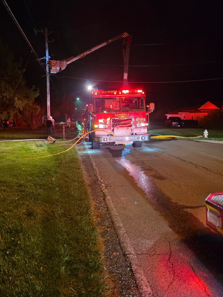 Falling power line complicates Mansfield Fire Dept. house fire battle ...