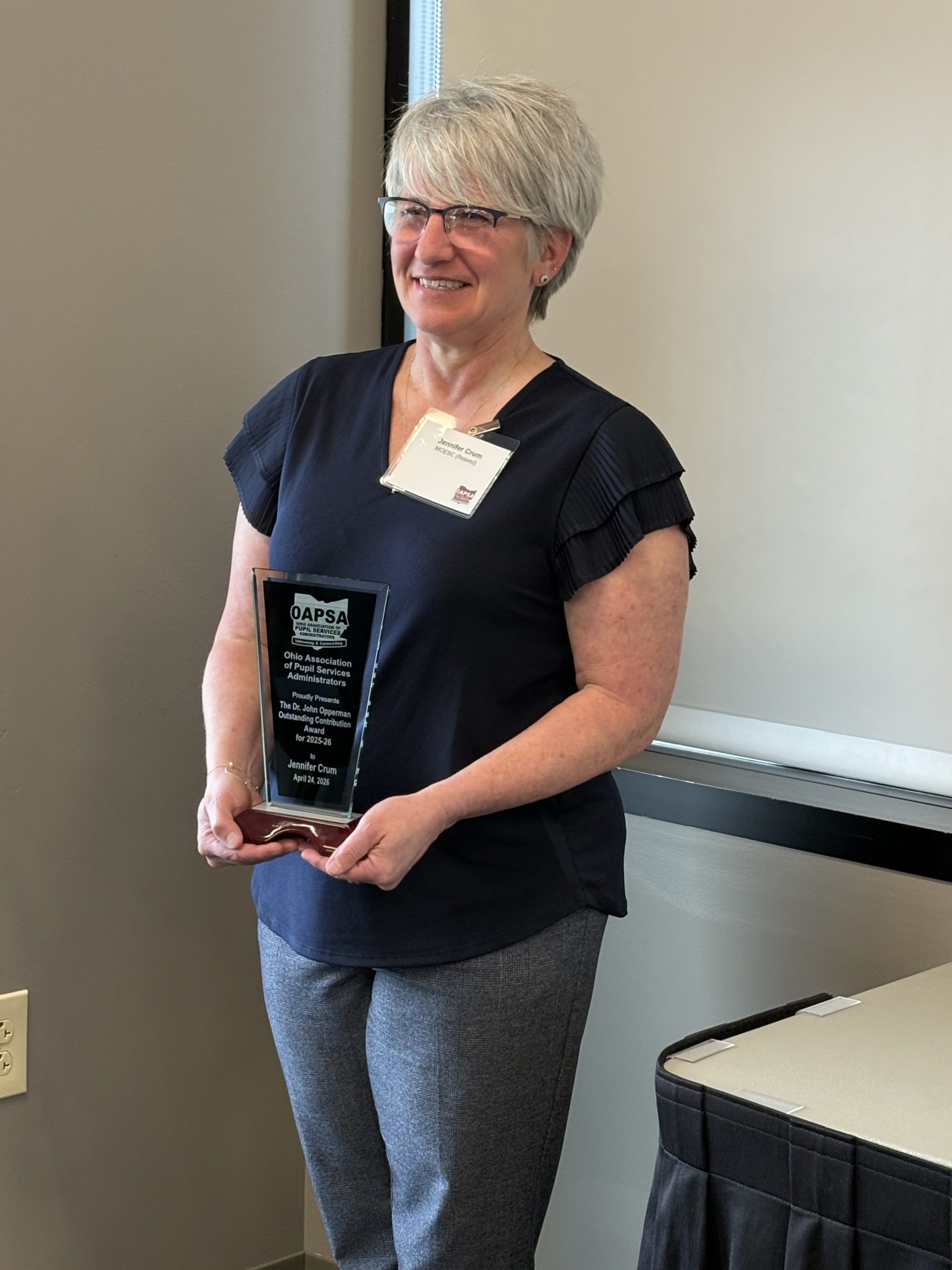 Mid-Ohio Educational Service Center Educator receives Dr. John Opperman Outstanding Contribution Award