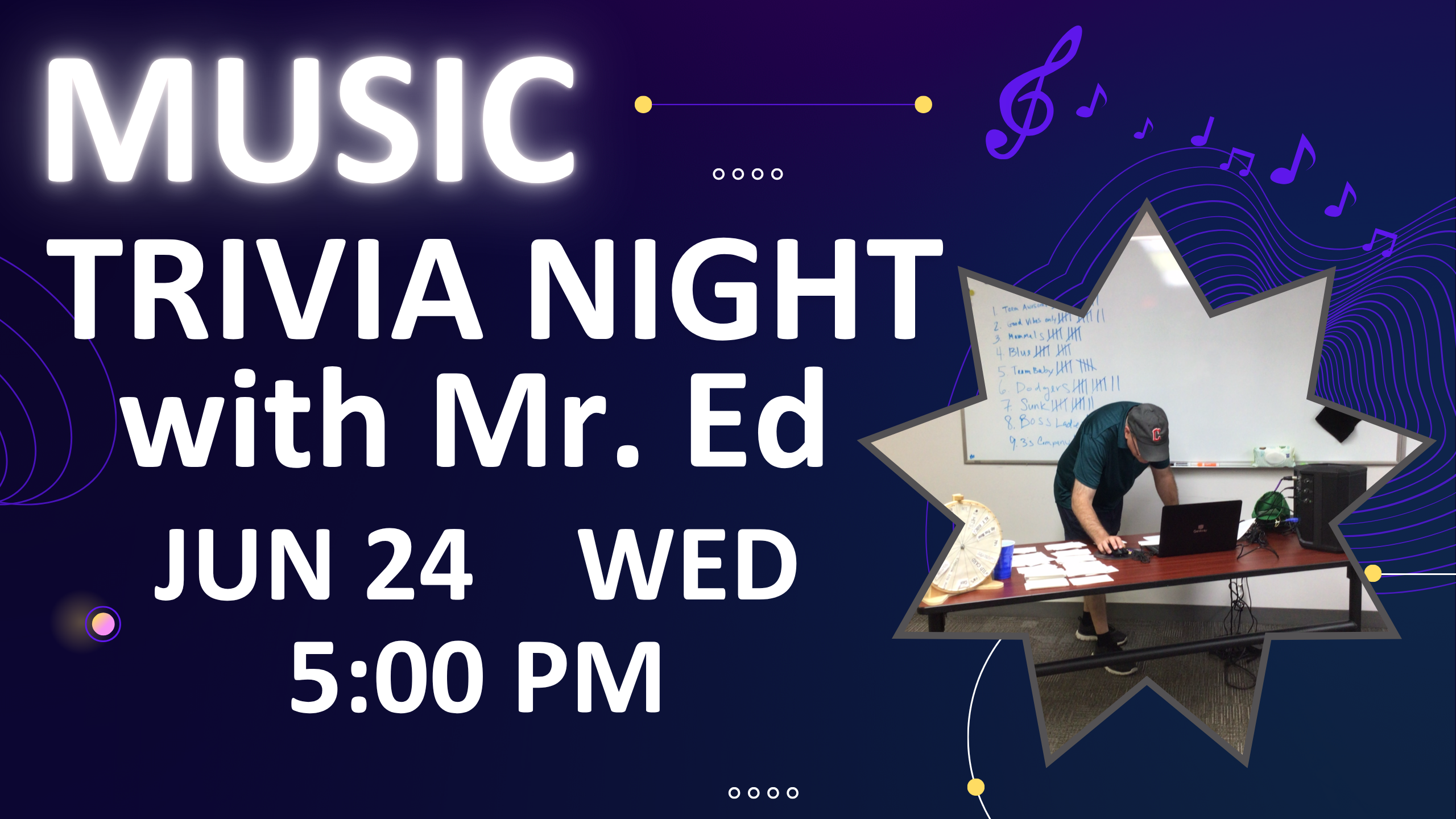 Music Trivia with DJ Ed Gutchall on 06/24/2026