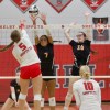 players team up for a block